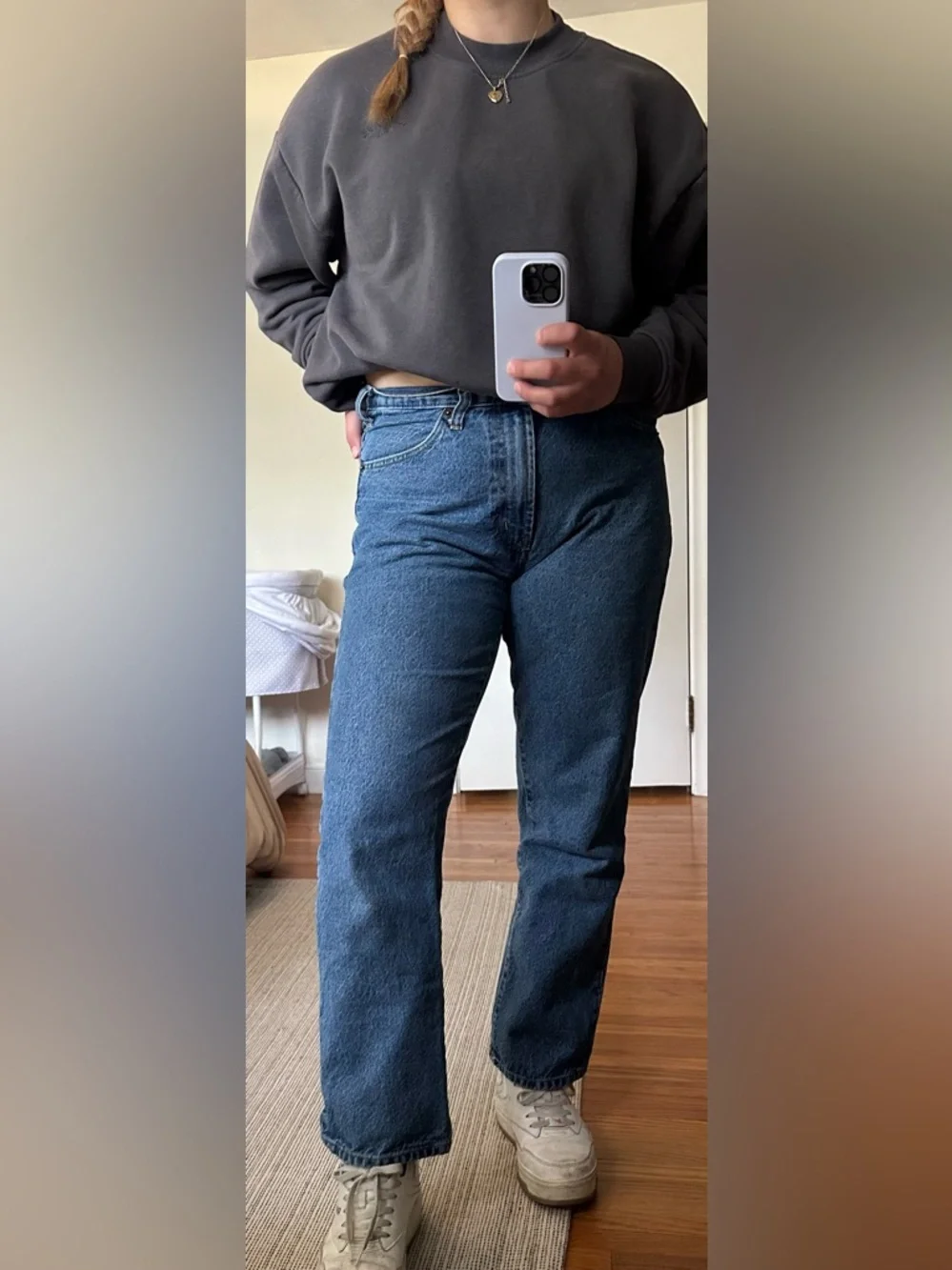 Full Blue Classic Denim Jeans - Medium Blue - Picture 1 of 10